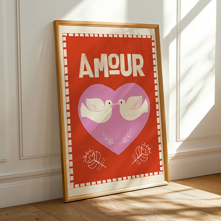 Amour Colourful Art Print for wholesale by Booth and Bear