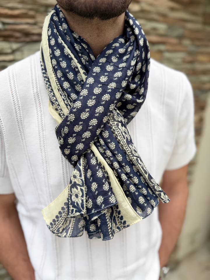 Foulard Chèche écharpe en coton pour homme ou Femme pour la vente par Maison Unik Accessoires