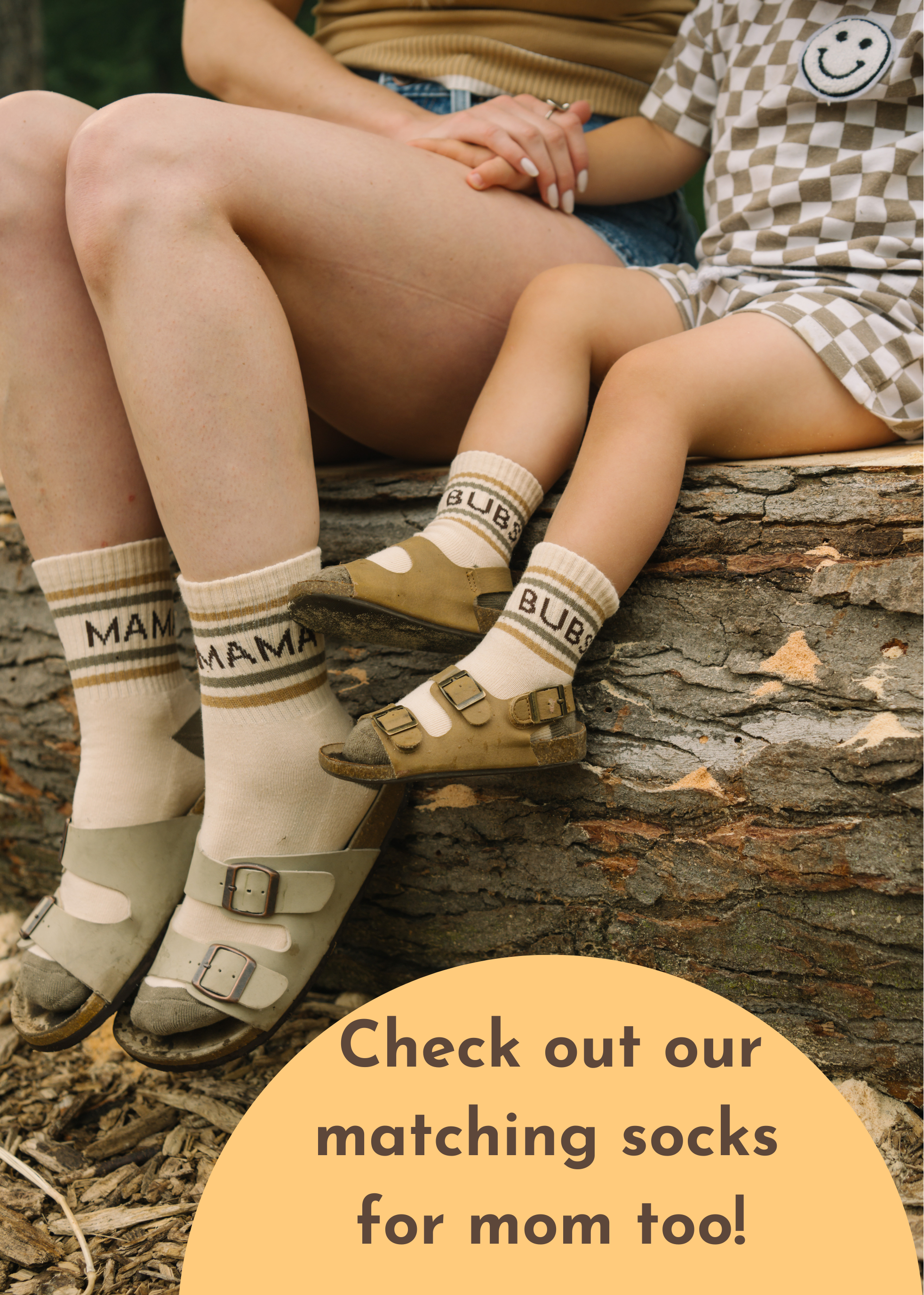 Dot of Honey | Mom + Mini - Wholesale Socks - Kids - Baby/Toddler Half-Crew Socks 2-Pack, Checkered & Bubs Stripe7