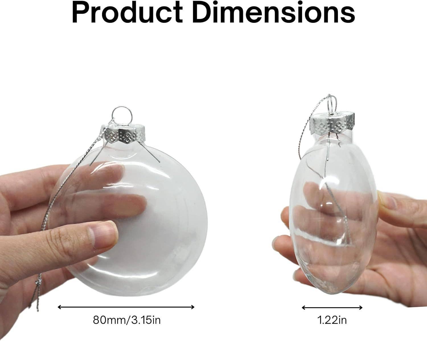 4E's Novelty - Wholesale Artificial Christmas Tree - 4E's Clear Fillable Ornaments - 12 Pack 80mm DIY Craft Decor3