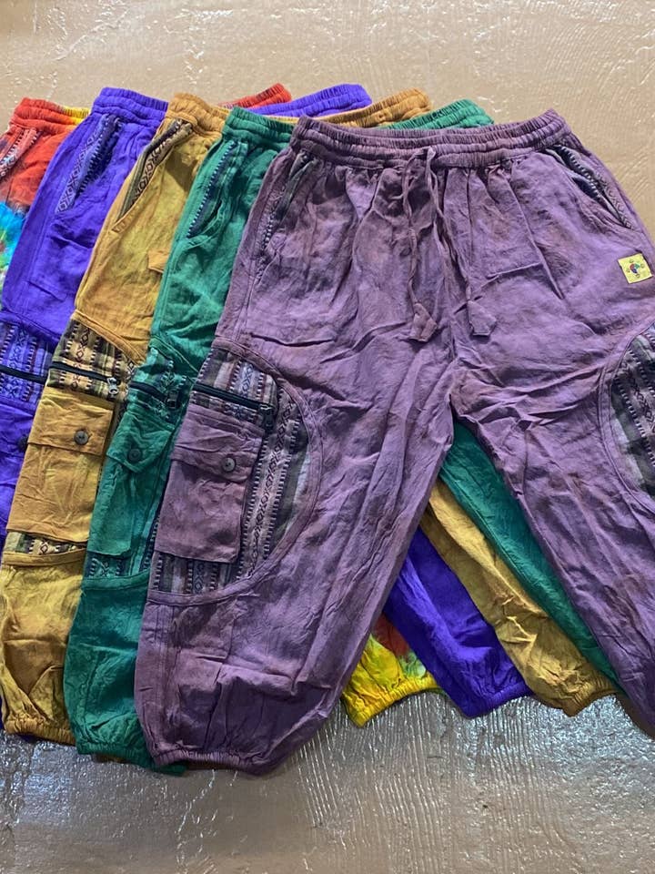 7-Pocket Capri Pants - Prepack of 5 colors - Tie Dye for wholesale by Katmandu Trading Co.