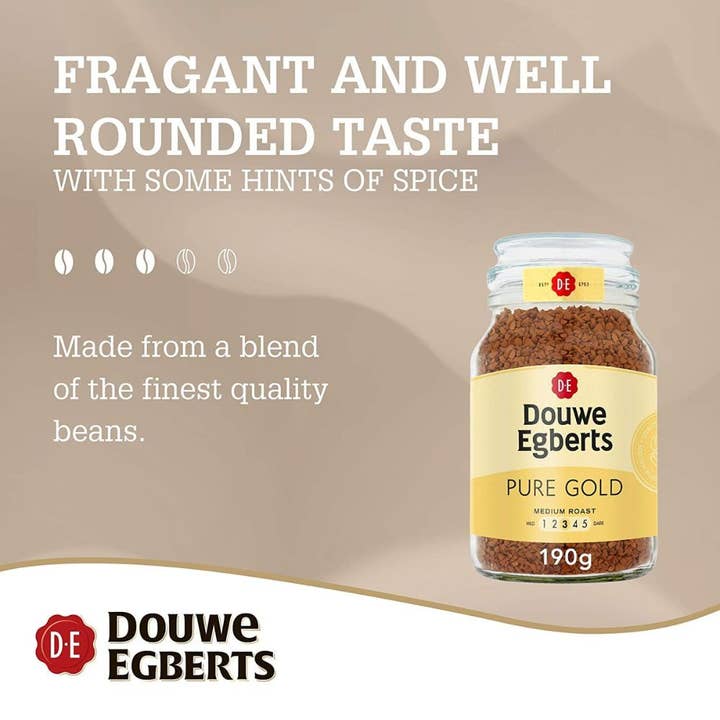 Enjoy Better Coffee & Tea - Wholesale Instant Coffee/Espresso - Douwe Egberts Pure Gold Instant Coffee 6.7oz/190g