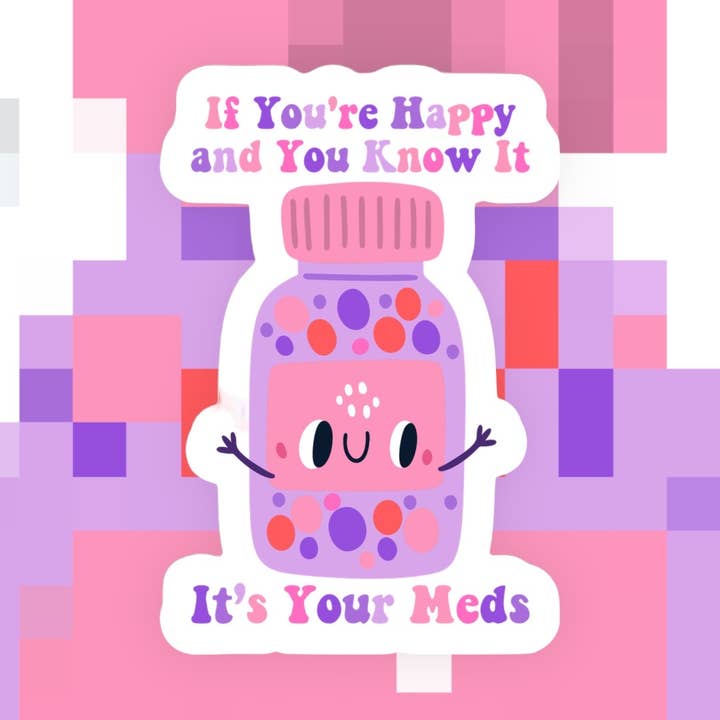 Funny Meds Sticker for wholesale by Ace the Pitmatian Co