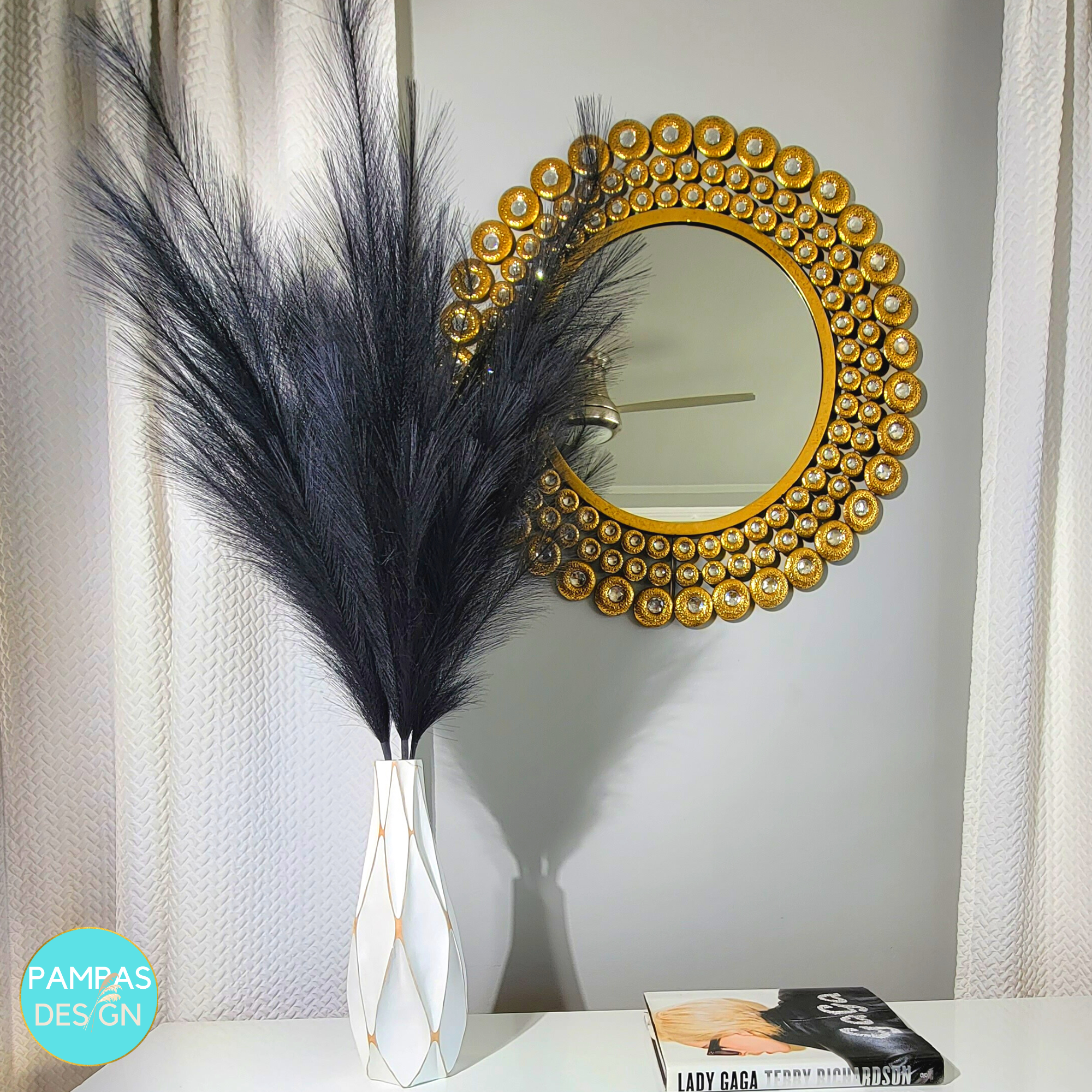 Pampas Design - Vente Fleur séchée/pressée - Grande herbe de pampa brune et taupe de 45 po de haut1