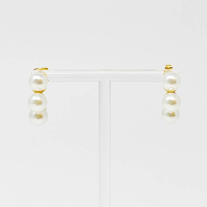 Ellison+Young - Wholesale Hoop Earrings - Andante Pearl Hoop Earrings
