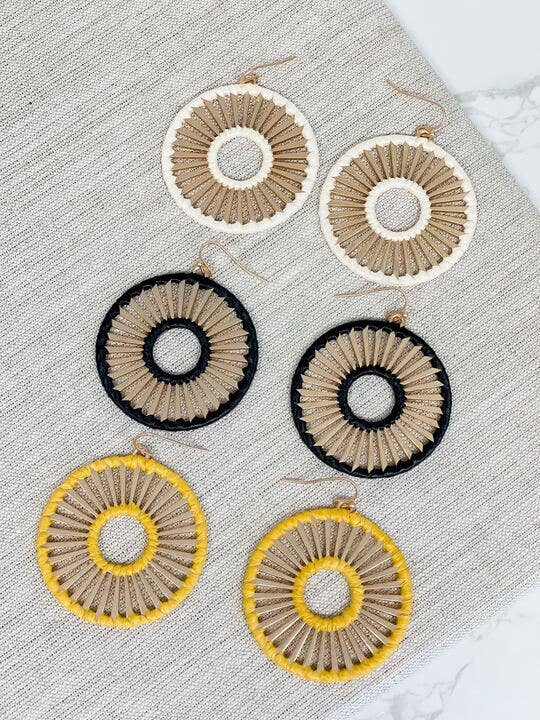 Gold Open Matte Metal Dangle Earrings for wholesale by Prep Obsessed Wholesale