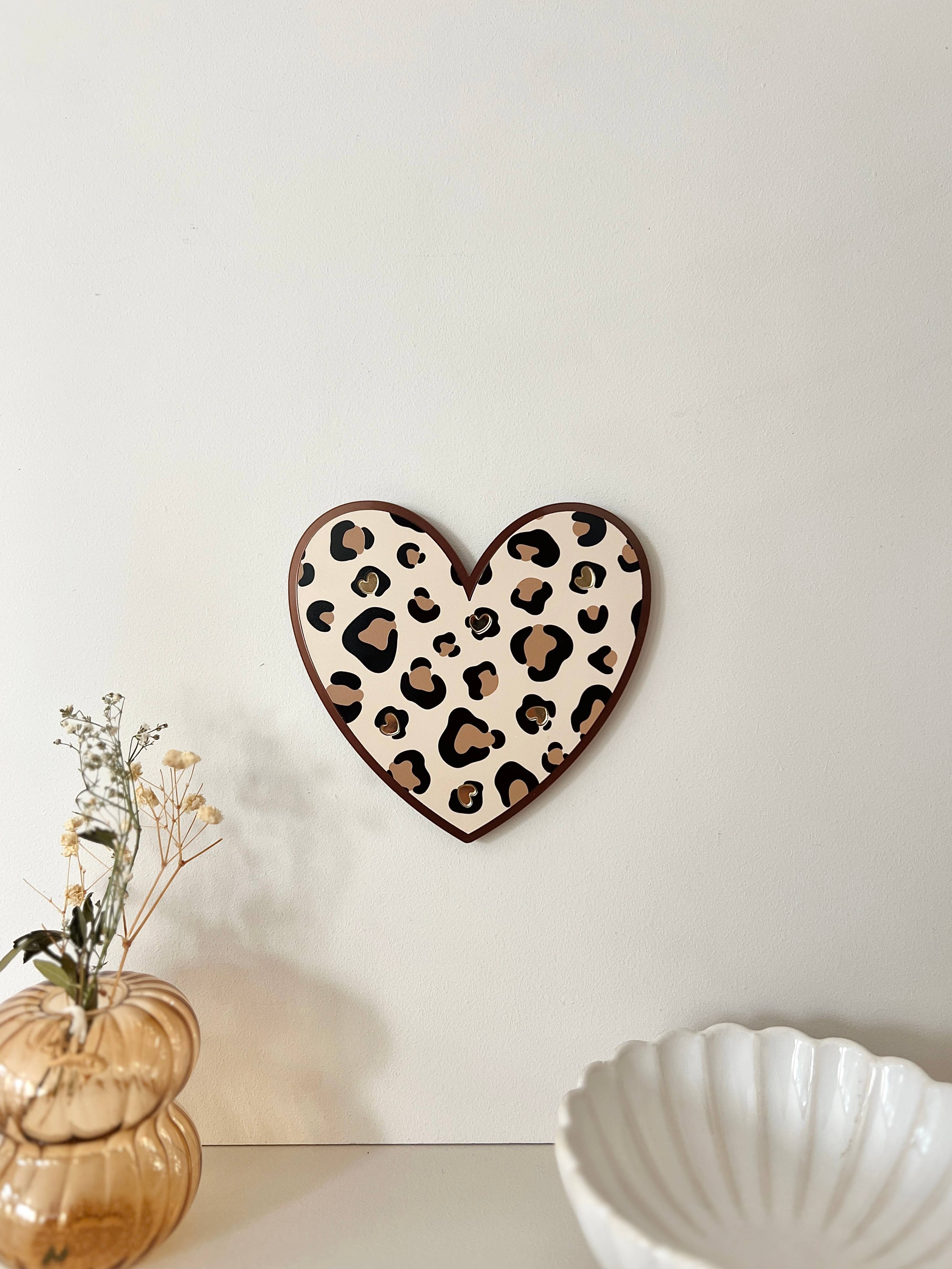 Print Your Love - Venta al por mayor Papel pintado 3D - Joya de pared Lindo corazón leopardo3