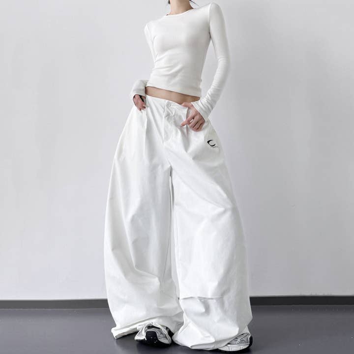 Effen Kleur Losse Cargo Broek voor wholesale door MoodGold