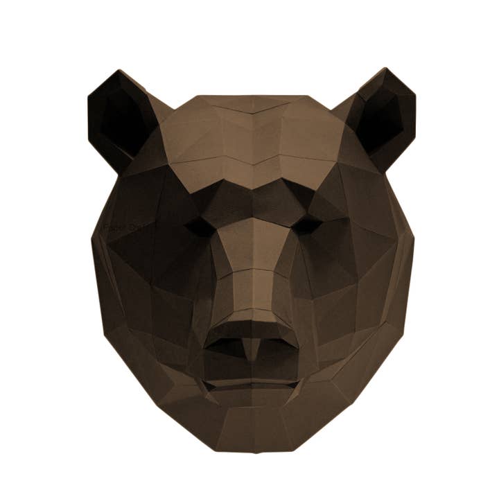 PAPERCRAFT WORLD - Wholesale Wall Accent - 3D PaperCraft Bear Head Wall Art Origami Decor