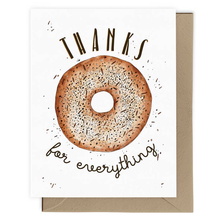 Thanks For Everything Card for wholesale by Lucky Bat Paper Co.