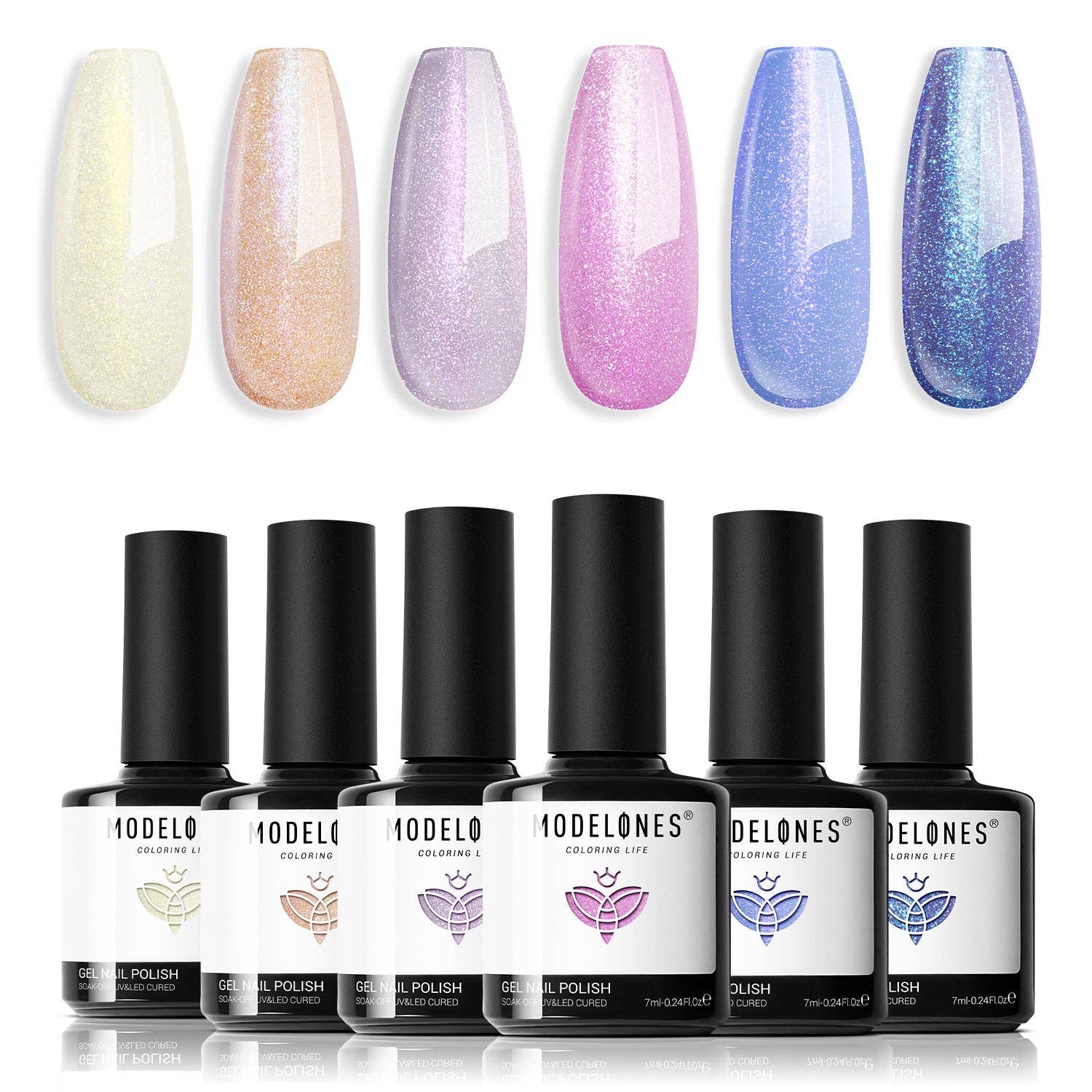 Modelones - Wholesale Nail Polish Set - Enchanted Hues - 6 Shades Gel Nail Polish Set0