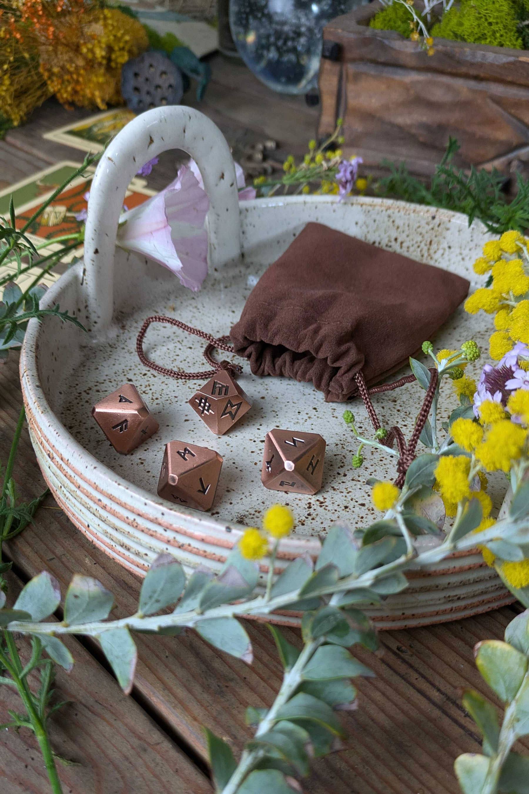 Prisma Visions - Wholesale Dice - Green Glyphs Runic Dice2