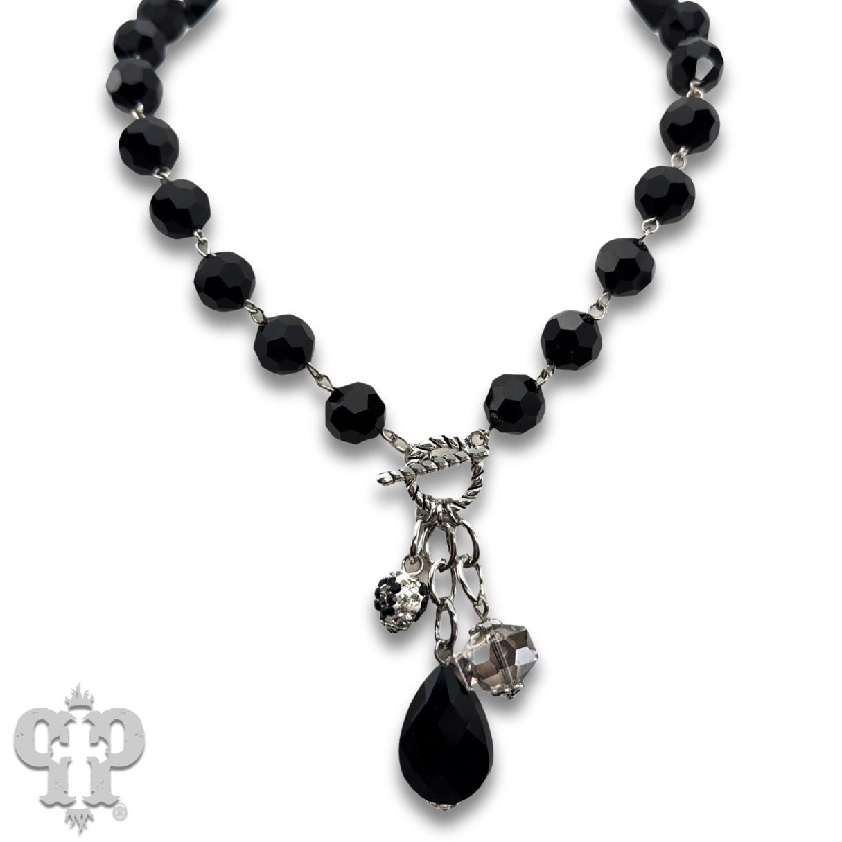 Pink Panache Brands - Wholesale Beaded/Pearl Necklace - Linked faceted bead necklace with bead charms10