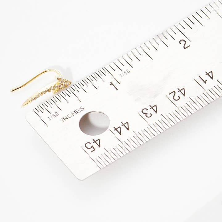 Sensibling Corp. - Wholesale Stud/Post Earrings - Gold Dipped CZ Embellished Arrow Ear Crawlers2