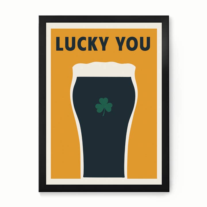 Little Egret Design – wholesale Poster – Lucky You Irish Stout Retro Poster0