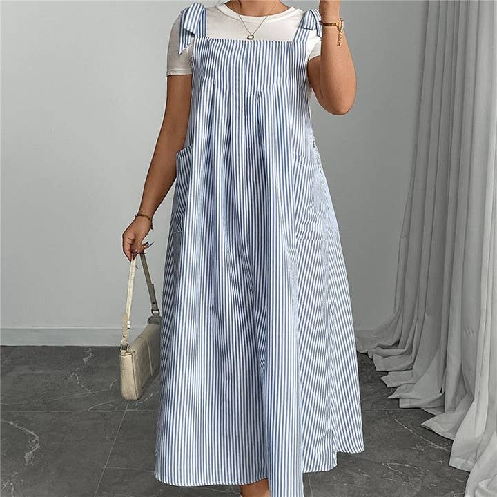 Loose Striped Long Jumpsuit for wholesale by FurDecoration