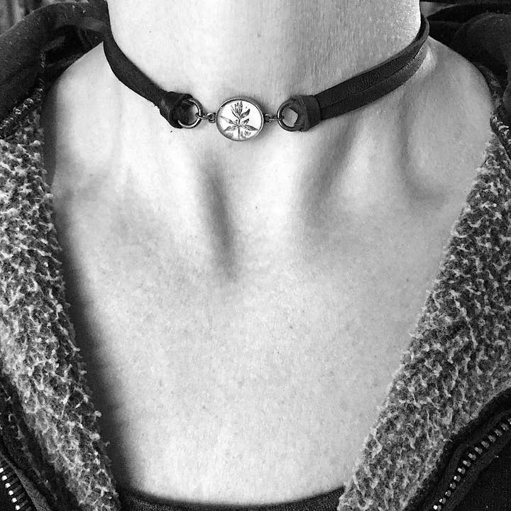 joeyfivecents - Wholesale Woven/Braided Bracelet - Leather Wrap Bracelet- b&w botanical, spring vibes, choker5