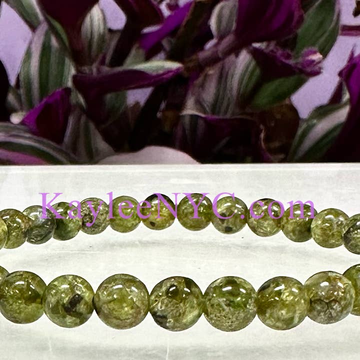 KayleeNYC - Wholesale Beaded Bracelet - Natural Peridot 4mm 7.5” Crystal Stretch Bracelet4