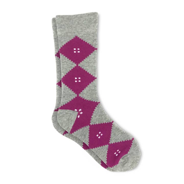 Meias Argyle roxas por atacado de Society Socks
