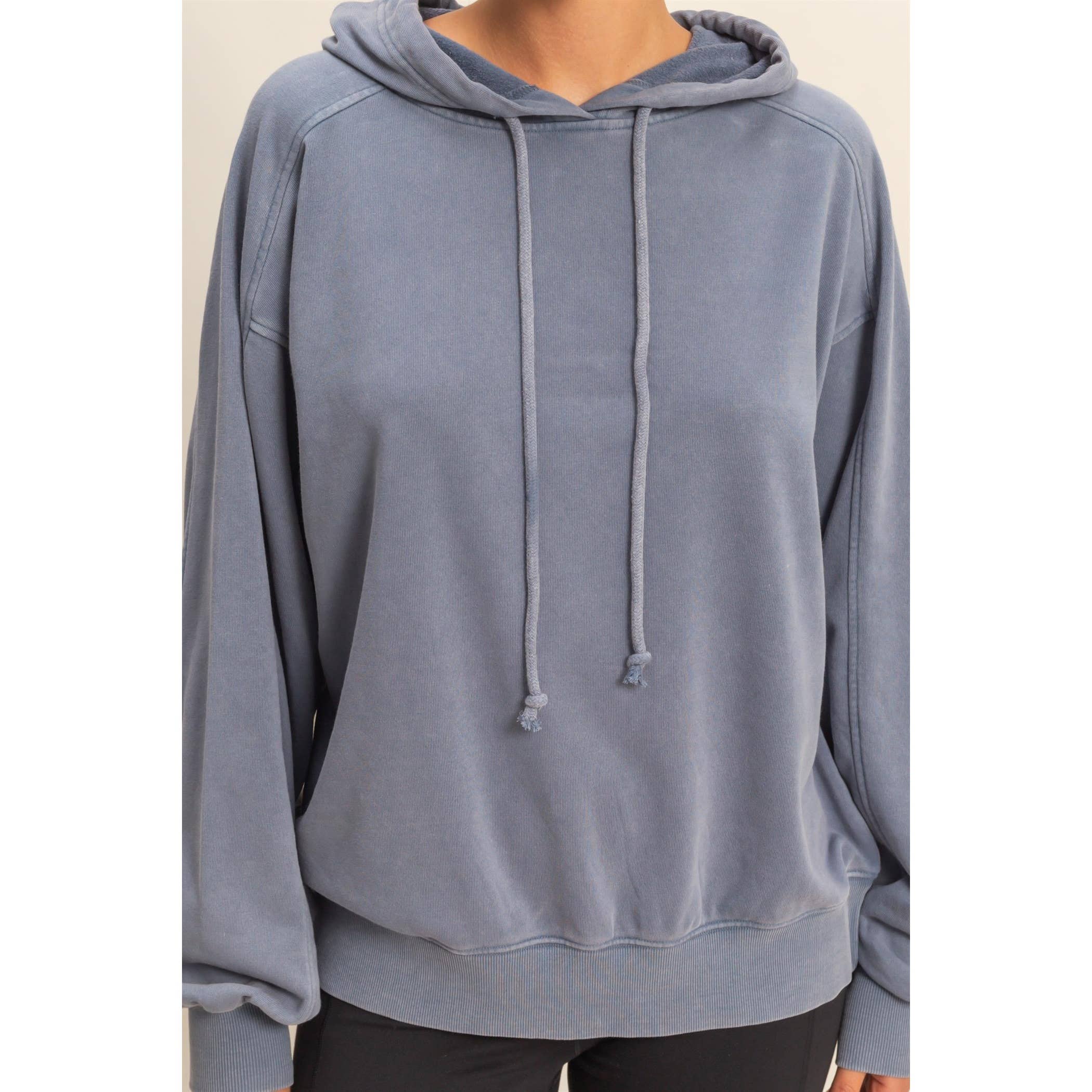 Double Zero - Wholesale Hoodie - Women's - Mineral Washed Seam Detail Hoodie32