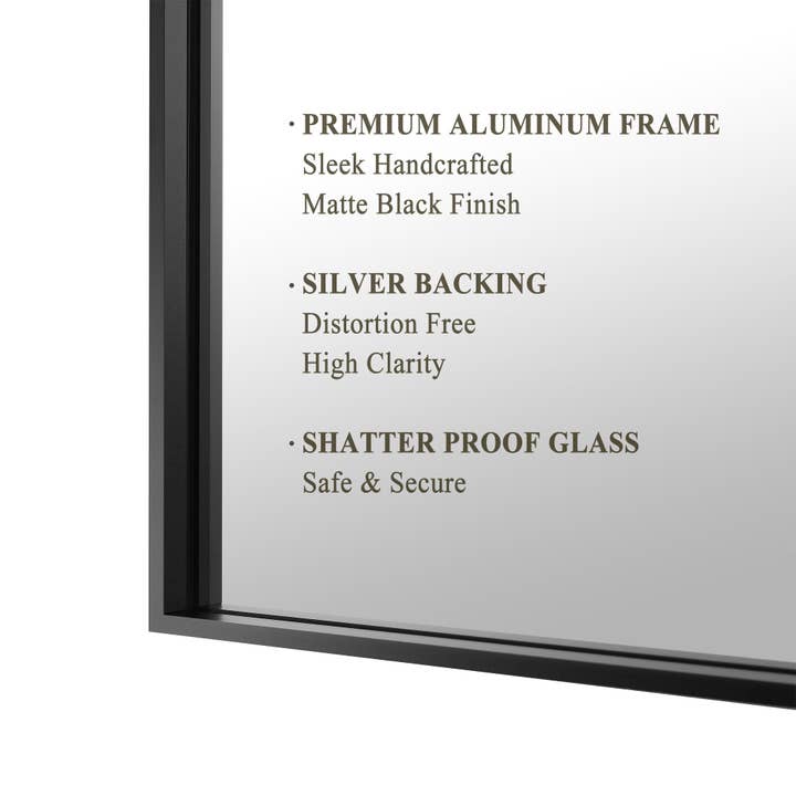 Brio Lighting - Wholesale Wall Mirror - Reflections Modern 30x60" Black Aluminum Framed Wall Mirror