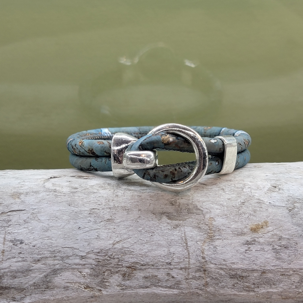 Gem Lounge Jewelry - Wholesale Bangle Bracelet - Pick Your Color: Cork Silver Open Hook Bracelet1