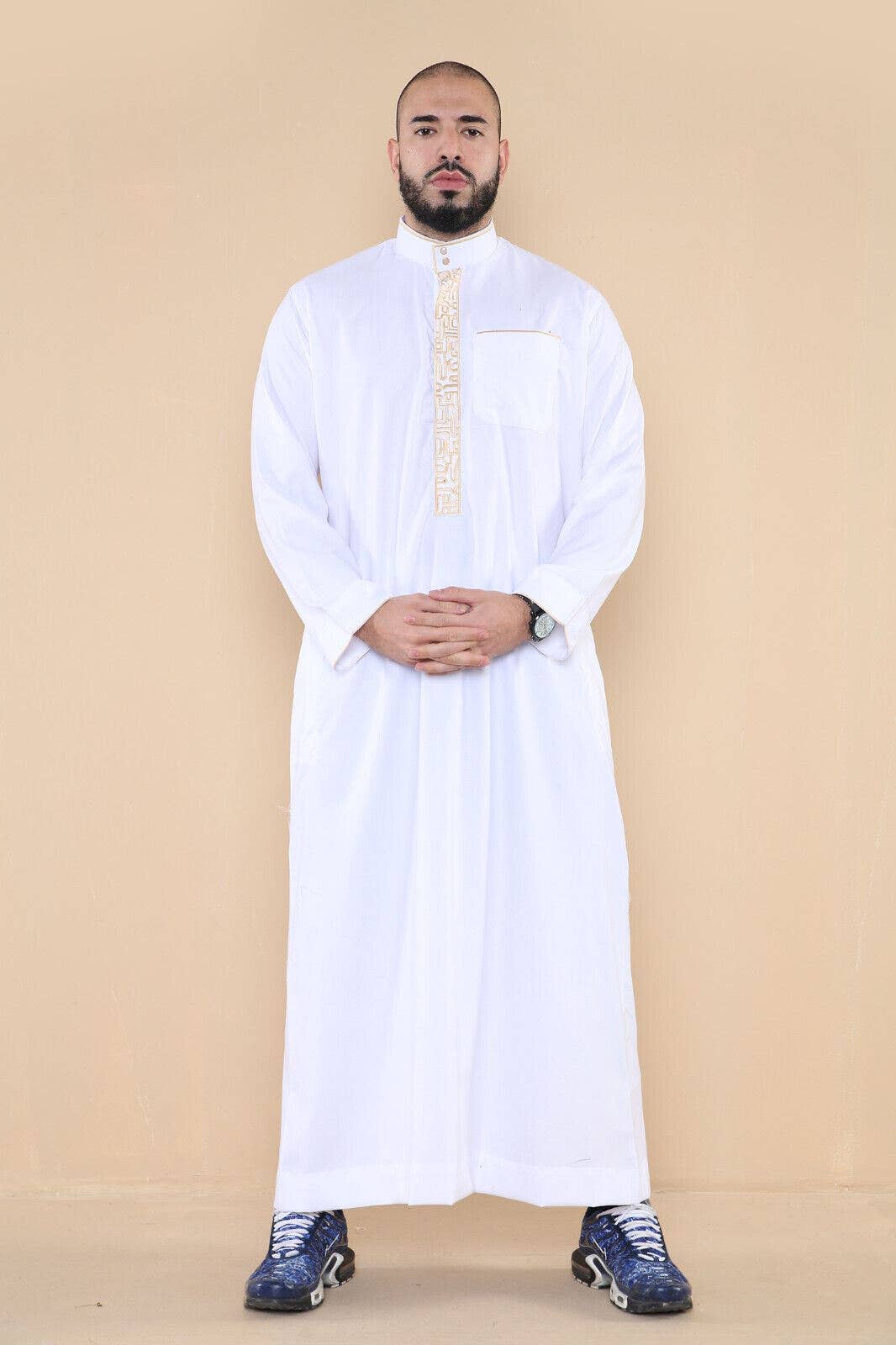 Infinity Leather (Upperclass Fashions Ltd) - Wholesale Robe - Men's - Mens Thobe Jubba Emirati Islamic Arabic Eid Embroidery Kaftan Jubbah Robe18