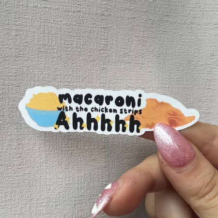 Macaroni with the Chicken Strips Sticker for wholesale by HB Creations