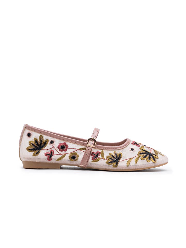CEREZA - Wholesale Flats - Women's - Flower Embroidery Pattern Mary Janes ballet flats8