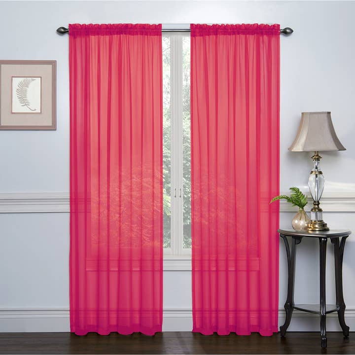 ShopBobbys - Wholesale Curtain - Crystal 2-Pack Sheer Rod Pocket Window Panel, 52x84 Inches Each9
