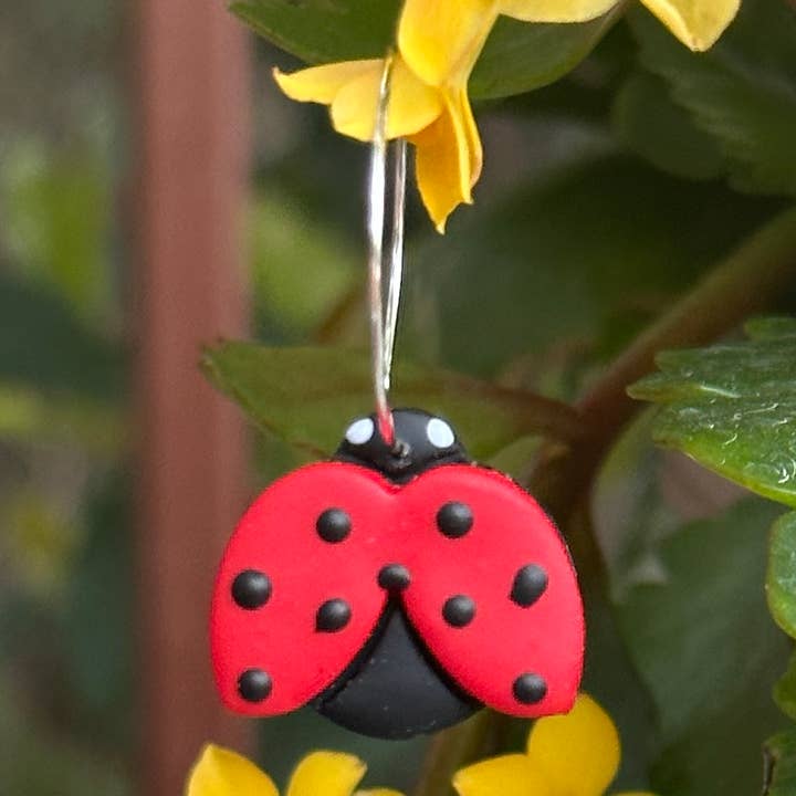 Clay Earrings, Nature, Ladybug Hoops, Jewelry for wholesale by TheFoxJewelsCo