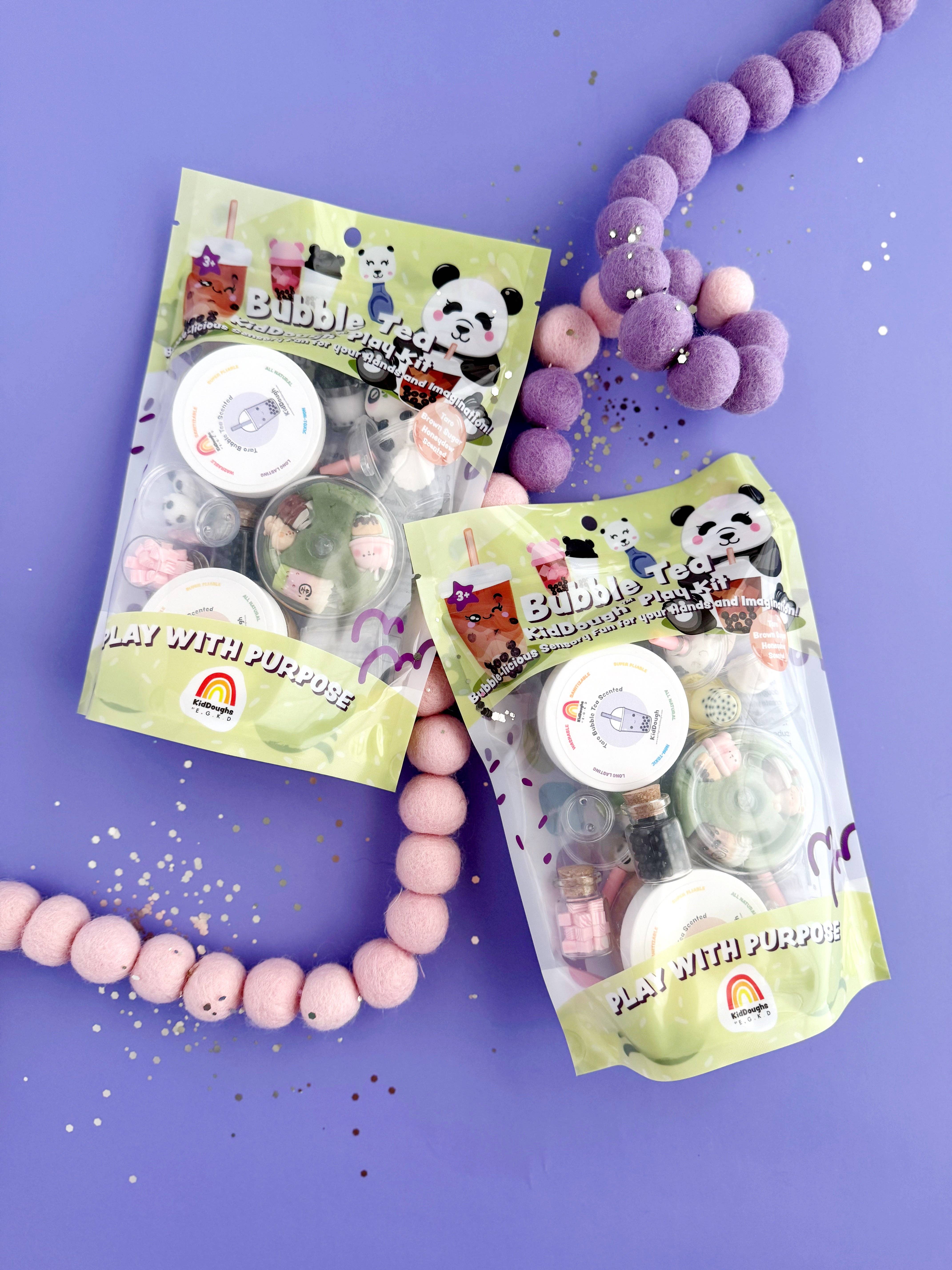 Earth Grown KidDoughs (KidDoughs by EGKD) - Wholesale Putty/Slime - Kids - Bubble Tea KidDough Play Kit1