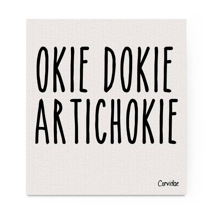 Okie Dokie Artichoke Swedish Dishcloth for wholesale by Corvidae drawings & designs
