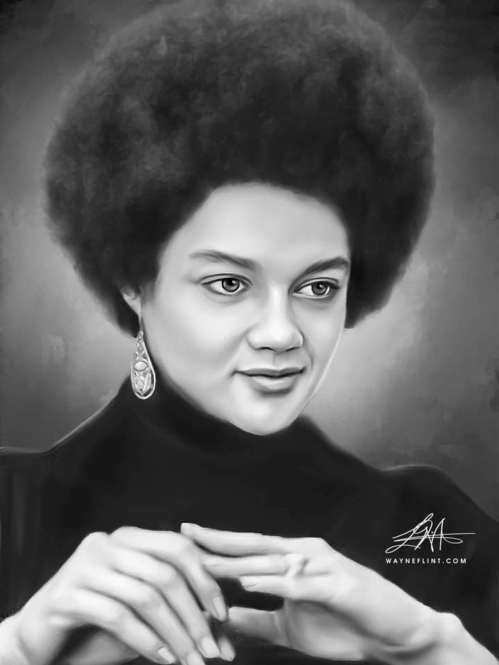 Kathleen Cleaver Digitales Ölgemälde für den Großhandel von Wayne Flint Digital Portraits