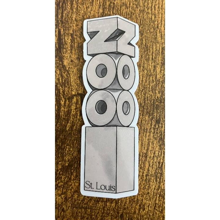 St. Louis Zoo 1"x3" Matte Animal Vinyl Sticker for wholesale by Wildcard Graphic Design