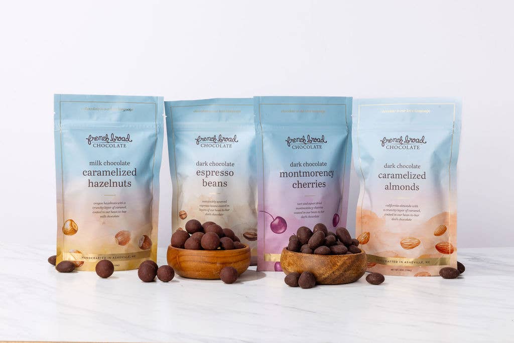 French Broad Chocolate - Wholesale Chocolate Covered Sweets - Dark Chocolate-Covered Caramelized Almonds - 6oz3