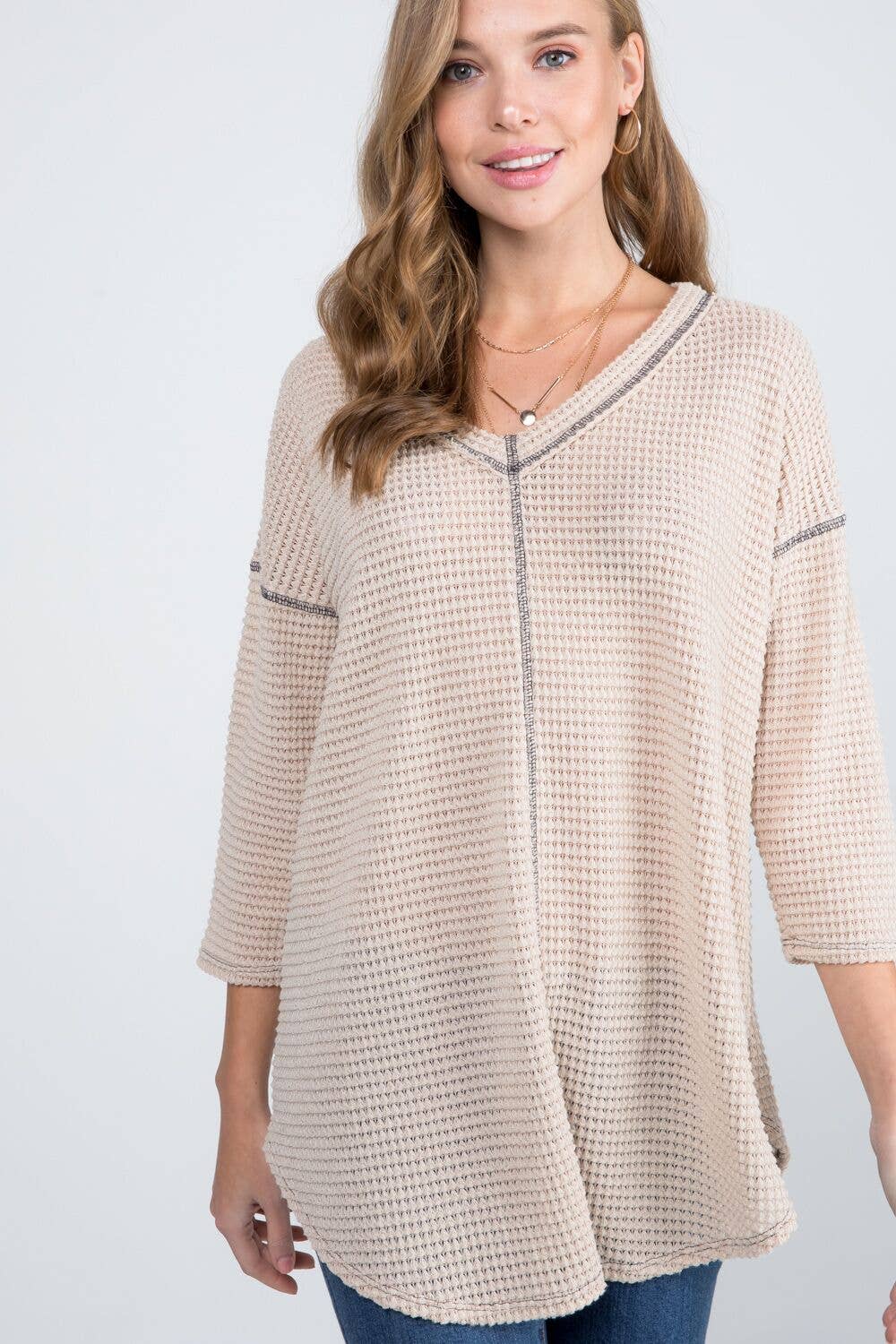 Bloomero - Vente Tunique – femme - TUNIQUE DE STYLE DÉCONTRACTÉ PIED DE POULE19