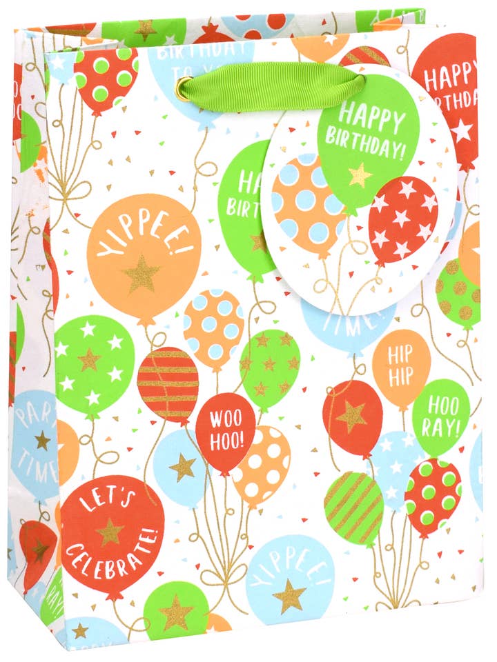 Birthday Balloons Medium Gift Bag for wholesale by LoveVivid