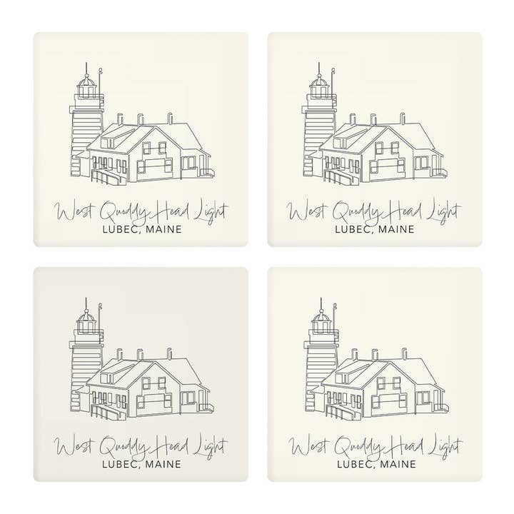 West Quoddy Head Light | Absorbent Coasters | Set of 4 | Min 2 for wholesale by Love Local