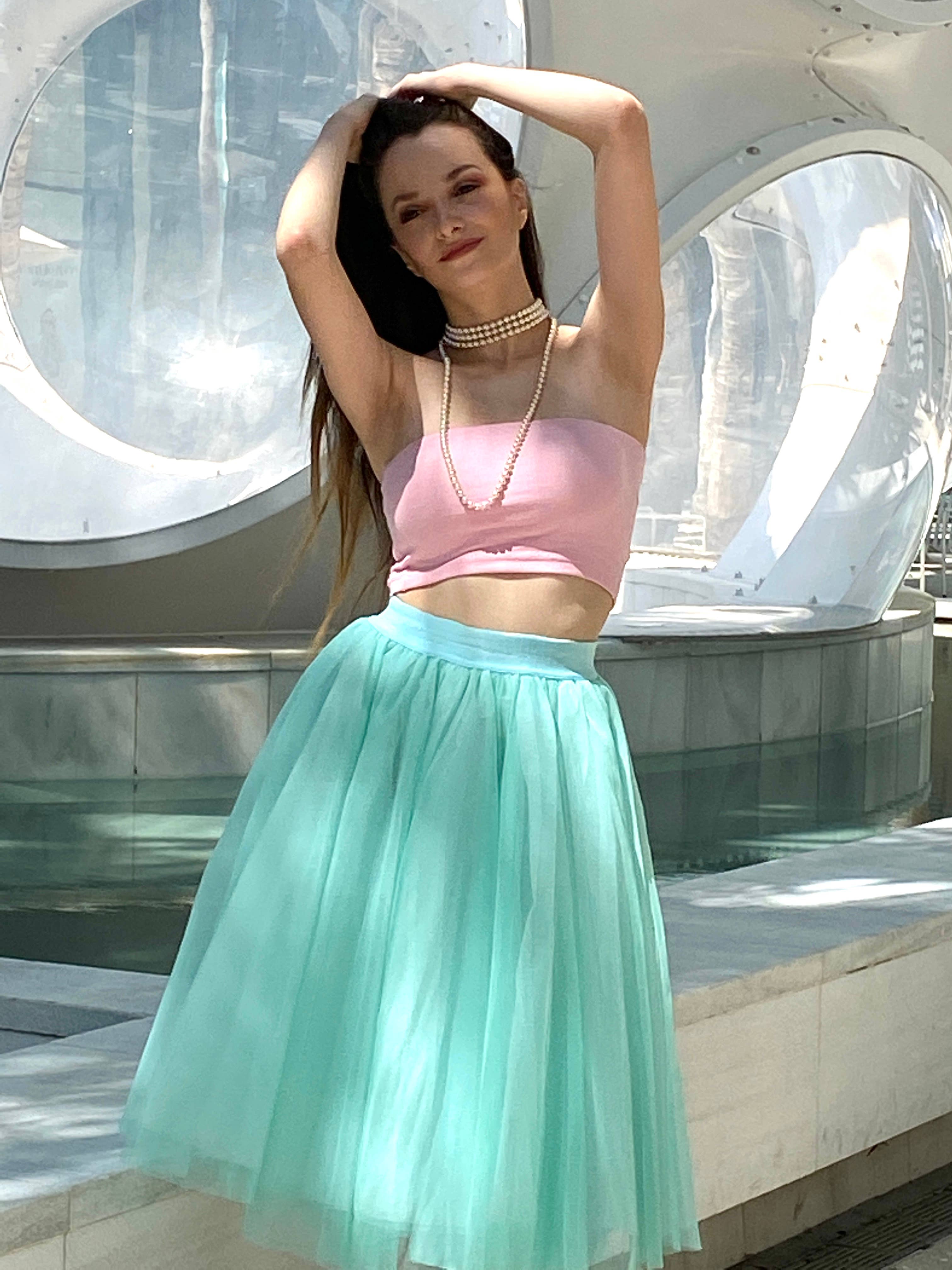 Sylvie Muller - Wholesale Skirt - Women's - Midi Mint Tutu tulle skirt2