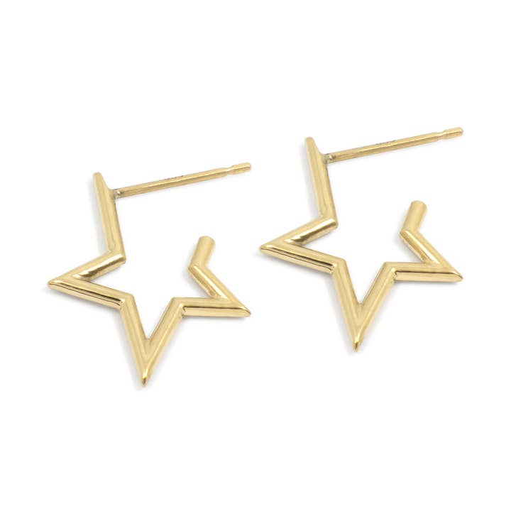 Stella Öppen Creolörhänge - 14K Gulguld för wholesale av Futaba Hayashi