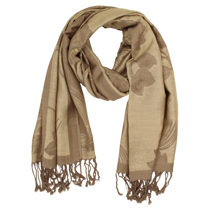 Sensibling Corp. - Wholesale Scarf – Women's - Rose Floral Pashmina Reversible Scarf Shawl56