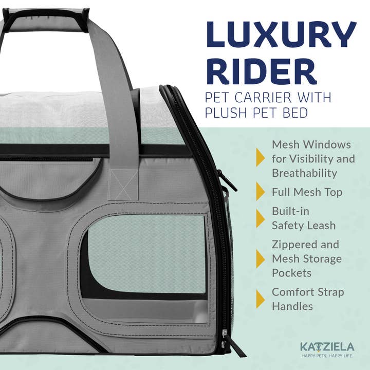 Katziela - Wholesale Pet carrier – Cat/dog - Luxury Rider Pet Carrier with Removable Wheels - 4 Colors11