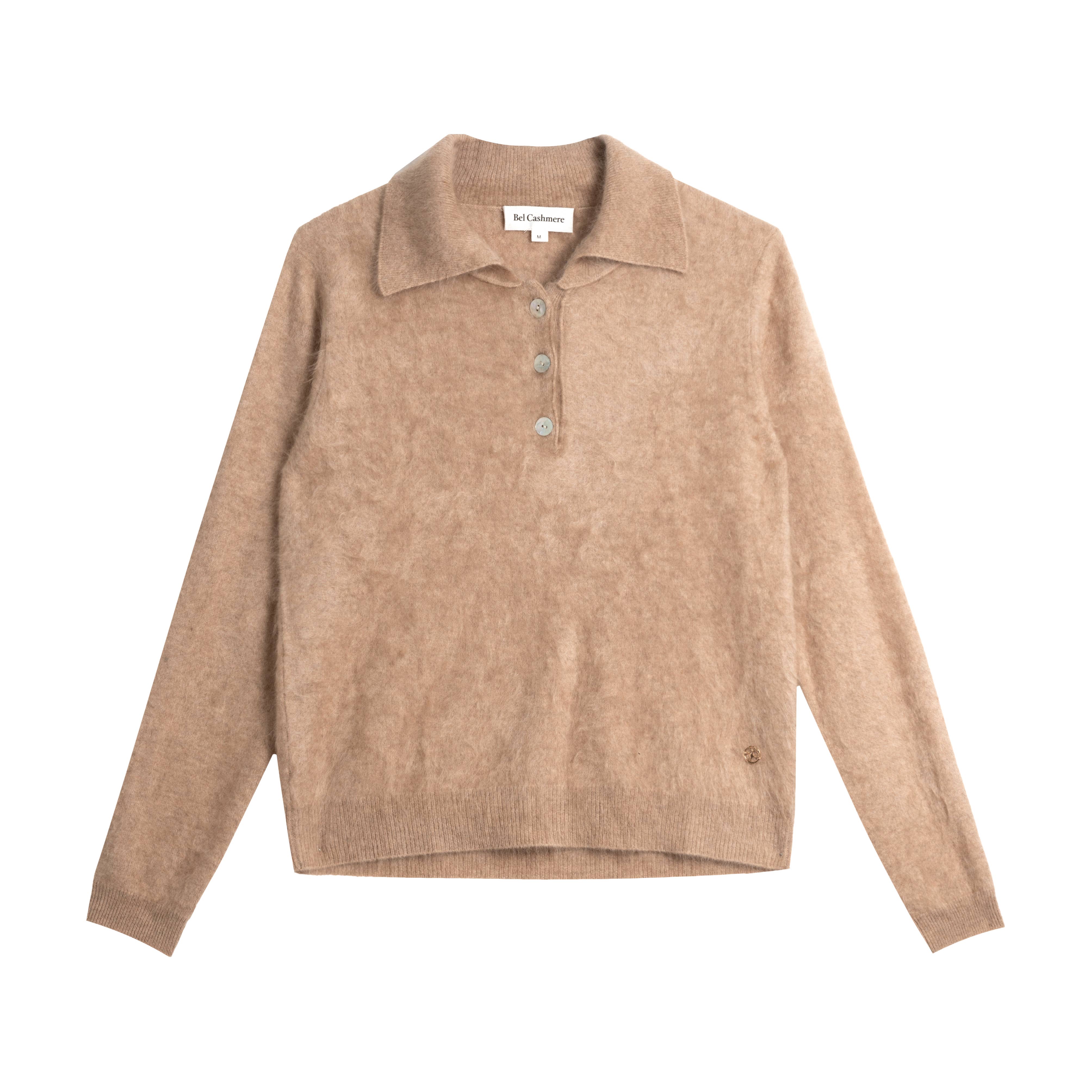 Bel Cashmere S.C. - Wholesale Knit Sweater - Women's - Chloe Brushed Cashmere Sweater Beige2