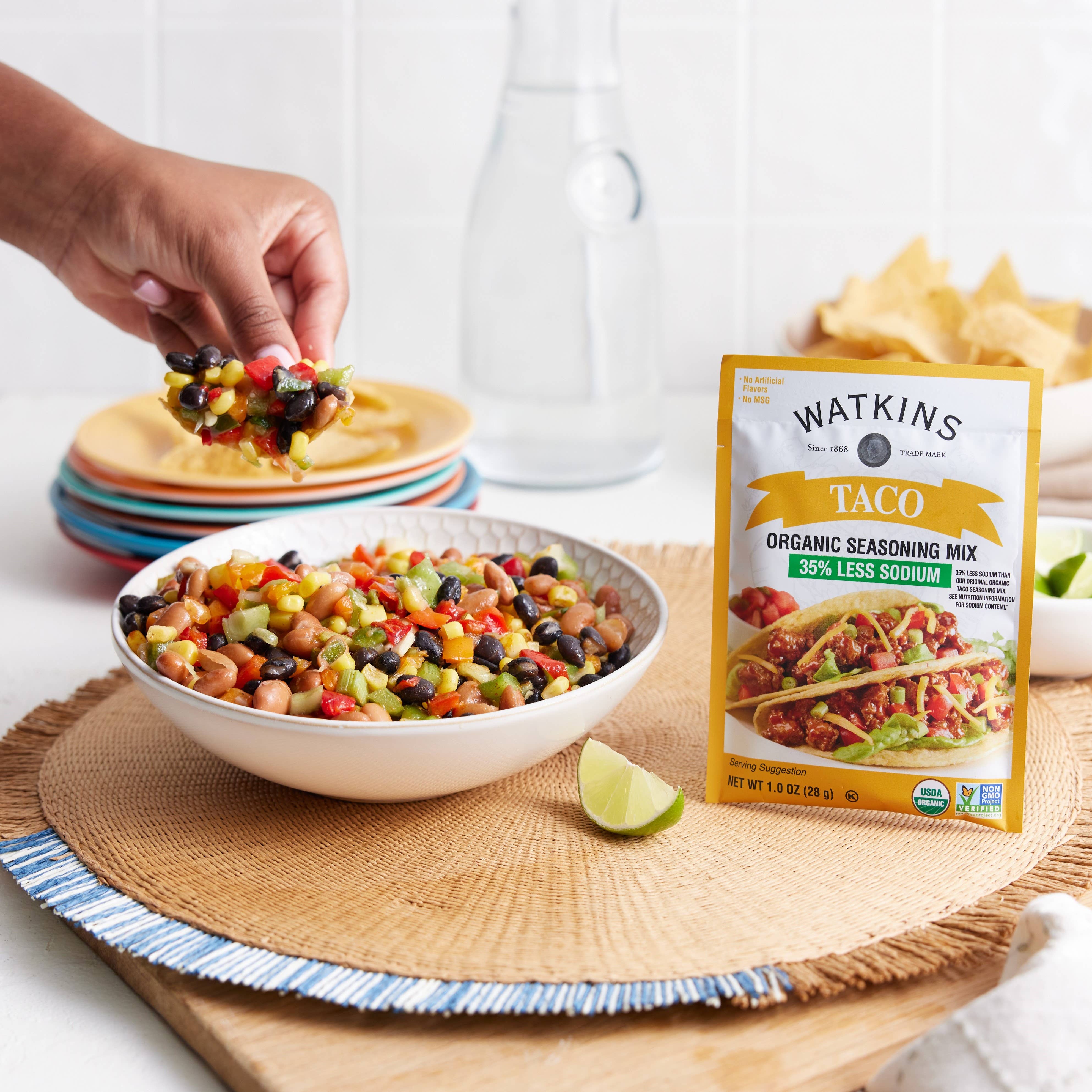 The Watkins Co. - Vente Mélanges d'épices séchées - Assaisonnement pour tacos biologique à teneur réduite en sodium, 1,0 oz2