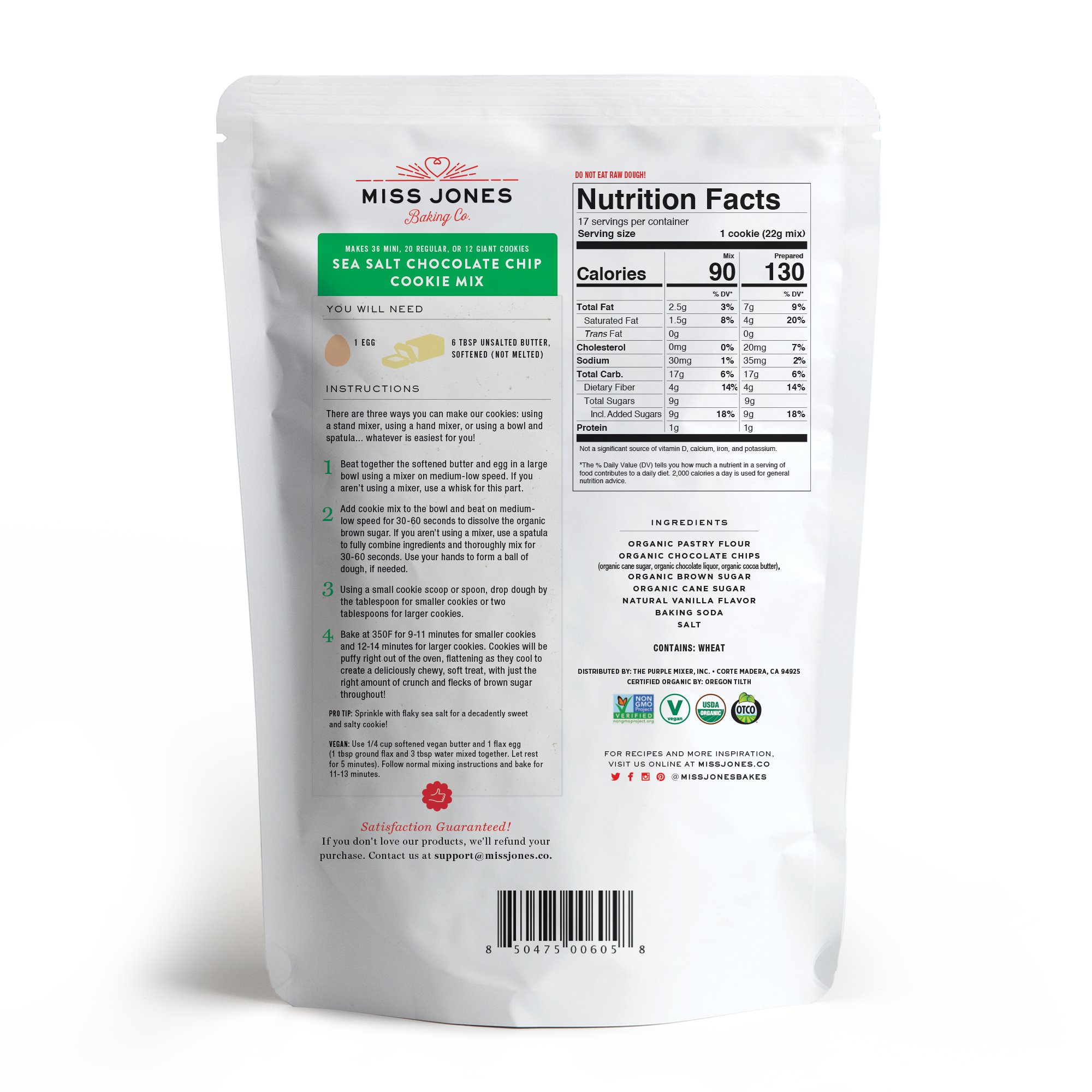 Miss Jones Baking Co. - Vente Préparation pour biscuits - Mélange pour biscuits au chocolat biologique2