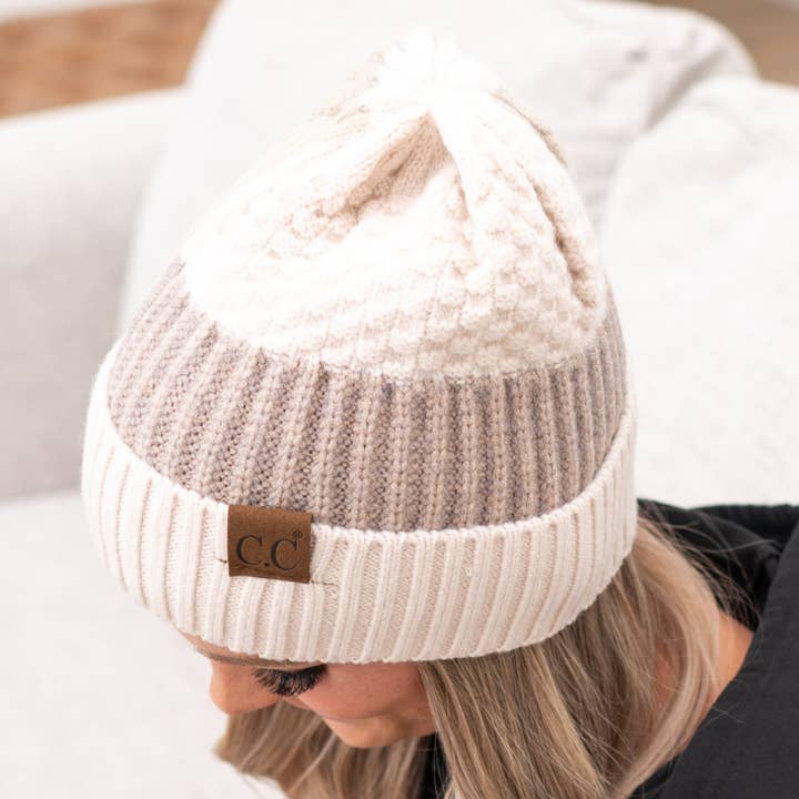 Truly Contagious - Wholesale Beanie - Women's - CC Color-Blocking Beanie ( HAT-2065 )