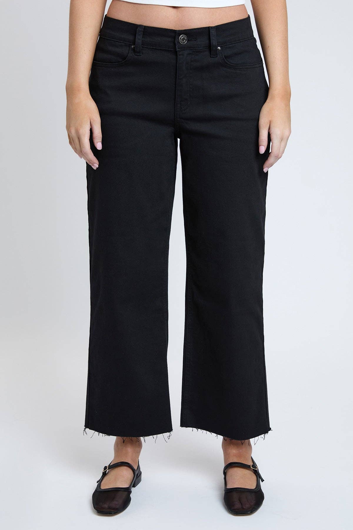 YMI - Wholesale Pants - Women's - Cropped High-Rise Wide Leg Trouser Pants-P2092071