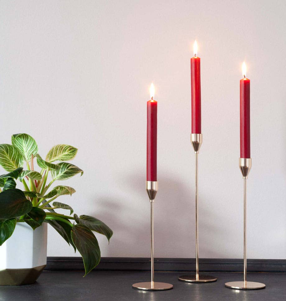 Shearer Candles - Wholesale Tapered Candle/Candlestick - Burgundy 8 inch Dinner Candles x 202