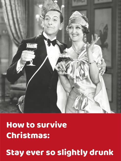 Funny Christmas card - Survive Christmas for wholesale by Comedy Card Company